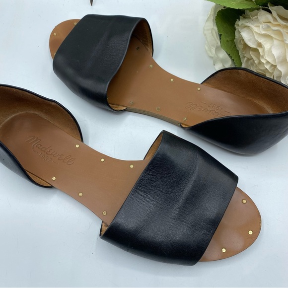 Madewell Sz 6 Thea Black Leather Sandals - Picture 2 of 7